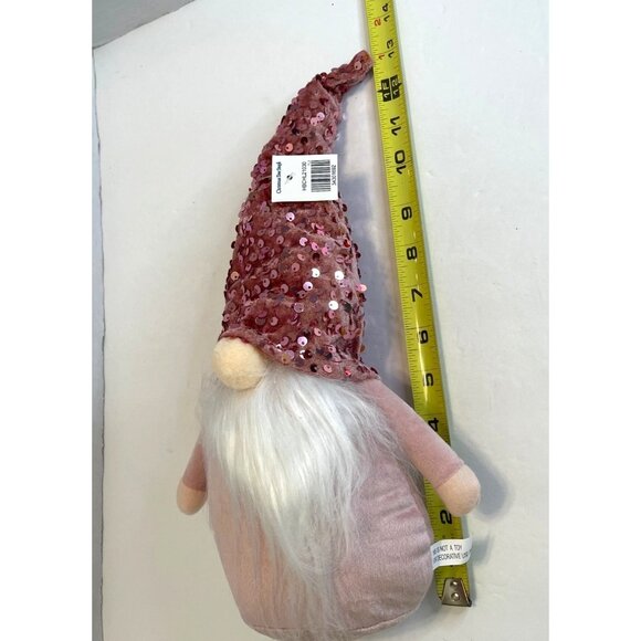 Holiday Easter Gnomes Plush Set 2 Rabbit Bunny Ears Sequin Hat Pink Pastel NWT - Picture 7 of 8